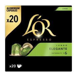 5x L'OR Espresso Koffiecups Lungo Elegante RA 20 stuks