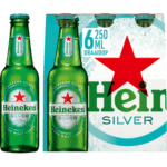Heineken Silver Draaidop Fles 6 x 250ML Aanbieding bij Jumbo | Alcoholhoudend of 0.0% 2 kratten of verpakkingen met 4, 6, of 12 flesjes of blikjesM.u.v. gekoeld bier en Seltzer