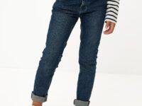 JUNO Mid waist/ Slim leg jeans Dark Blue