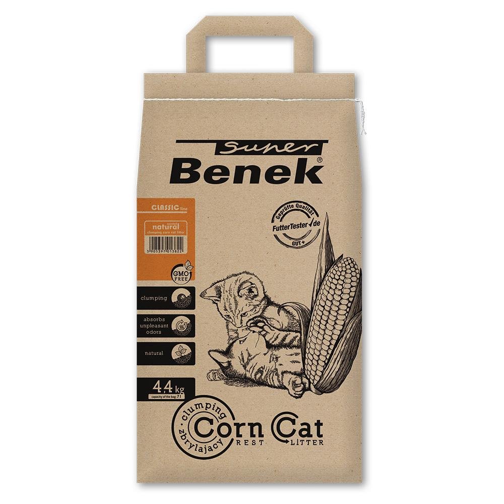 - 7 l (ca. 4,4 kg) Super Benek Corn Cat Natural - Kattenbakvulling