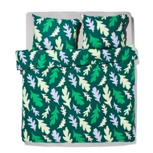 HEMA Dekbedovertrek Flanel 240x200/220 Bladeren Groen (groen)