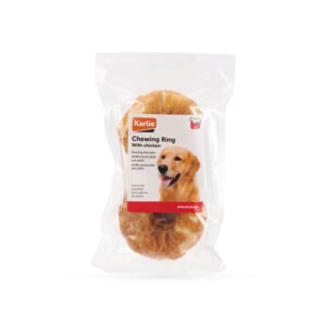 2 x Ø 7,5 cm Karlie kauwring met kipsnack voor honden