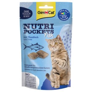 6x 60g GimCat Nutri Pockets Fish met tonijn kattensnacks