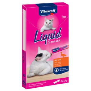 6x15g Cat Liquid Eend & Beta Glucanen Vitakraft Kattensnacks