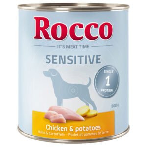 6x800g Sensitive Kip & Aardappel Rocco Hondenvoer