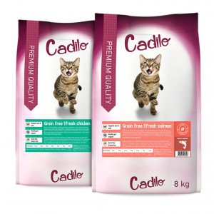 Cadilo Adult probeerpakket (2 smaken) - premium graanvrij kattenvoer 2 kg Fresh Chicken + 2 kg Fresh Salmon