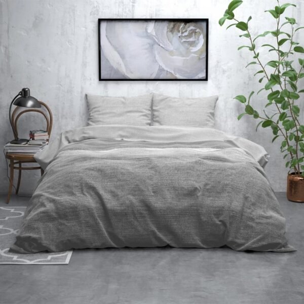 Flanellen Dekbedovertrek Stone Stripe - Eenpersoons (140x200 cm) - Taupe - Dessin: Effen - Sleeptime Elegance - Dekbed-Discounter.nl