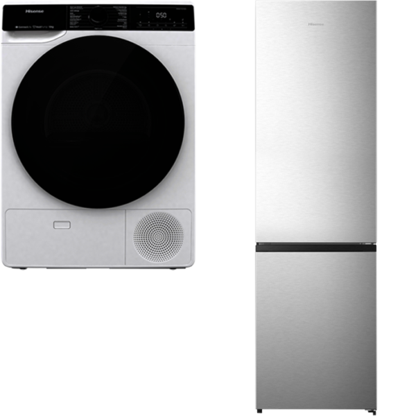 Hisense Koelvriescombi + Hisense Wasmachine