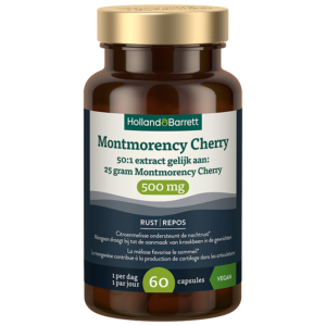 Holland & Barrett Montmorency Kers 500mg 50:1 Extract Gelijk Aan: 25 Gram Montmorency Cherry - 60 capsules