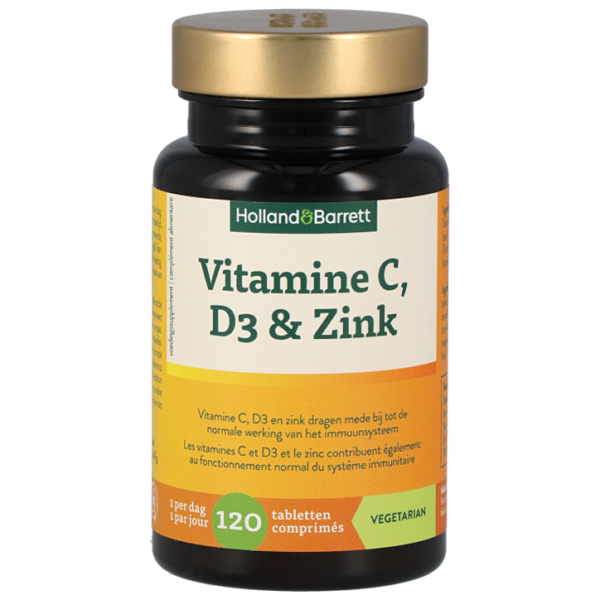 Holland & Barrett Vitamine C, D3 & Zink - 120 tabletten