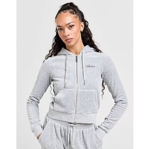 Hoodrich Figure Velour Full Zip Hoodie - Grey- Dames, Grey