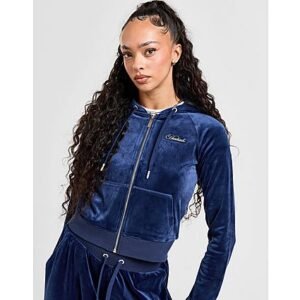 Hoodrich Figure Velour Full Zip Hoodie - Navy- Dames, Navy