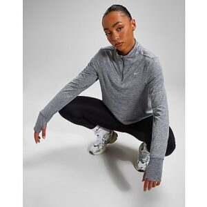 Nike Hardlooptop met korte rits en Uv-bescherming voor dames Swift - Smoke Grey/Light Smoke Grey/Heather- Dames, Smoke Grey/Light Smoke Grey/Heather