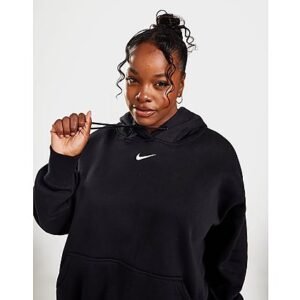 Nike Oversized hoodie voor dames (Plus Size) Sportswear Phoenix Fleece - Black/Sail- Dames, Black/Sail