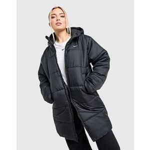 Nike Therma-FIT ruimvallende parka voor dames Sportswear Classic Puffer - Black/White- Dames, Black/White