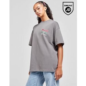 Unlike Humans Cherry T-Shirt - Grey- Dames, Grey