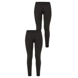 esmara 2 paar dames leggings (XS (32/34), Zwart)