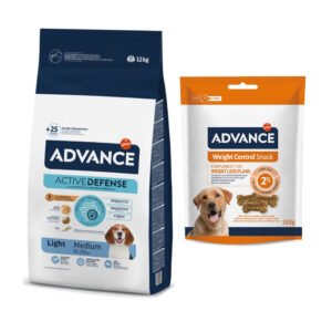 12 kg / 14 kg Advance droogvoer + 150 g Snack gratis! - 12 kg Medium Light Kip + 150 g Appetite Control Snack