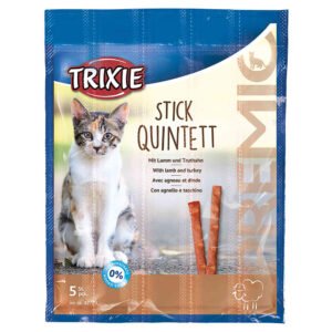 25g Trixie PREMIO Stick Quintet met Lam & Kalkoen Kattensnacks