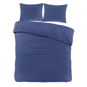 Dekbedovertrek Hotel Uni - Lits-Jumeaux (240x220 cm) - Navy Microvezel - Dessin: Effen - Sleeptime Elegance - Dekbed-Discounter.nl