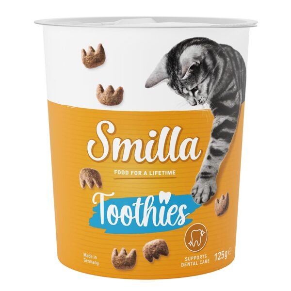 3 x 125 g Gebitsverzorgings-Snacks Toothies Smilla Kattenvoer