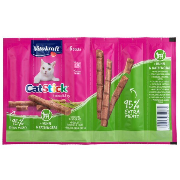 6x6g Cat Stick Healthy Kip & kattengras Vitakraft Kattensnacks