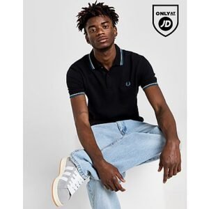 Fred Perry Twin Tipped Short Sleeve Polo Shirt Heren - Black- Heren, Black