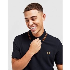 Fred Perry Twin Tipped Short Sleeve Polo Shirt Heren - Navy- Heren, Navy