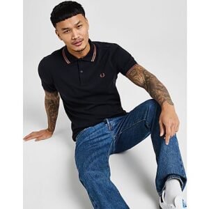 Fred Perry Twin Tipped Short Sleeve Polo Shirt Heren - Navy- Heren, Navy