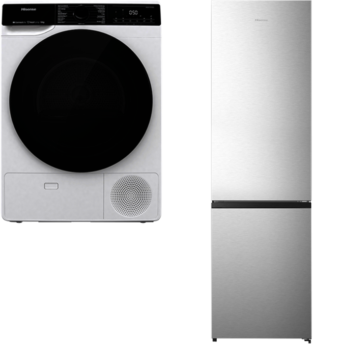 Hisense Koelvriescombi + Hisense Wasmachine