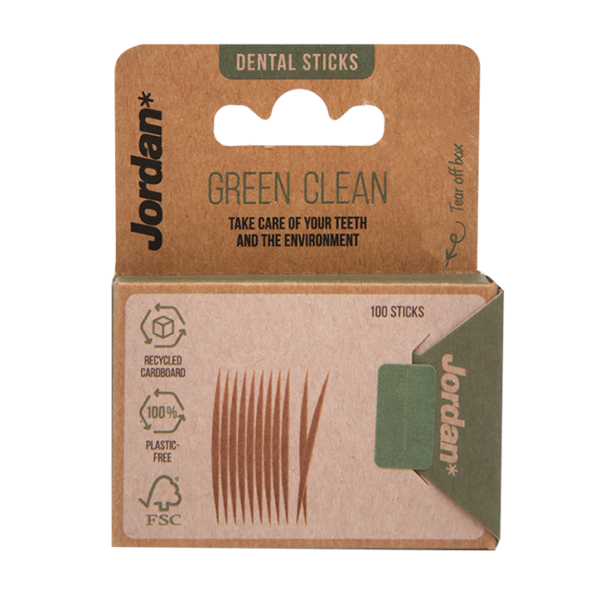 Jordan Green Clean Tandenstokers Dun - 100 stuks