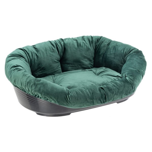 L64xB48xH25cm Ferplast Hondenmand Siesta Deluxe Zwart met Bekleding Sofà Fluweel Groen Honden