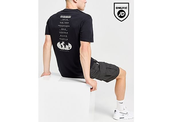 Napapijri World Tour Logo T-Shirt - Black- Heren, Black