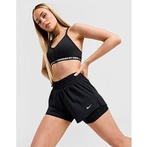 Nike Dri-FIT 2-in-1 damesshorts met halfhoge taille (8 cm) One - Black- Dames, Black