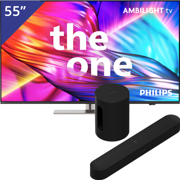 Philips 55 inch TV + Sonos Beam + Sub mini