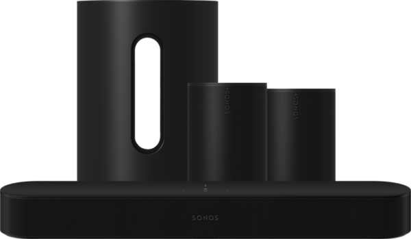 Sonos Beam Gen 2 Zwart + 2x Era 100 Zwart + Sub Mini Zwart