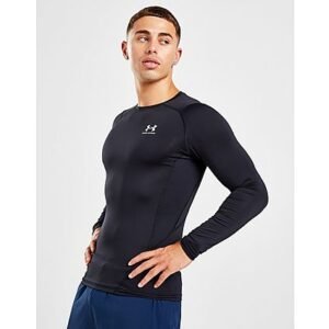 Under Armour Men's HeatGear Armour Compression Long Sleeve Tee - Black- Heren, Black