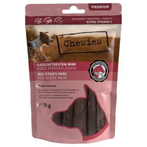 Voordeelpakket: 4x70g Chewies vleesreepjes Mini paard hondensnacks