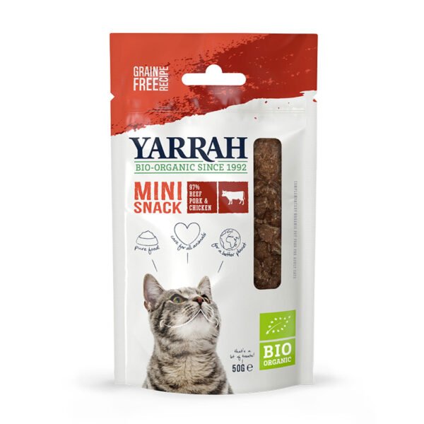 Yarrah Bio Mini Snack voor Katten - 3 x 50 g